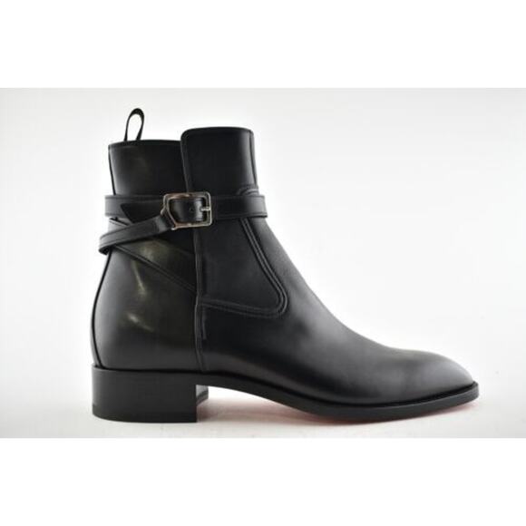 Christian Louboutin Mens Kicko Flat Black Calf Leather High Jodhpur Boot 39 6 main image 11